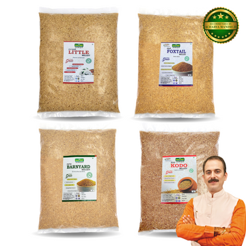 Little Millet 1kg, Foxtail Millet 1kg & Barnyard Millet 1kg, Kodo Millet 1kg Combo Pack| Good For Overall Health