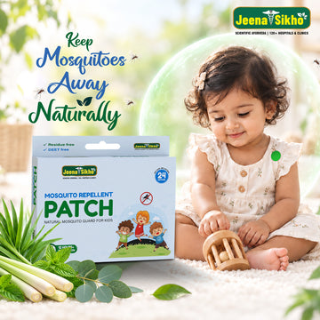 Mosquito Repellent Patch for Kids | Natural Mosquito Guard with Citronella Oil, Lemongrass Oil, & Mint Oil | Up to 12+ Hours Protection | 24 Patches