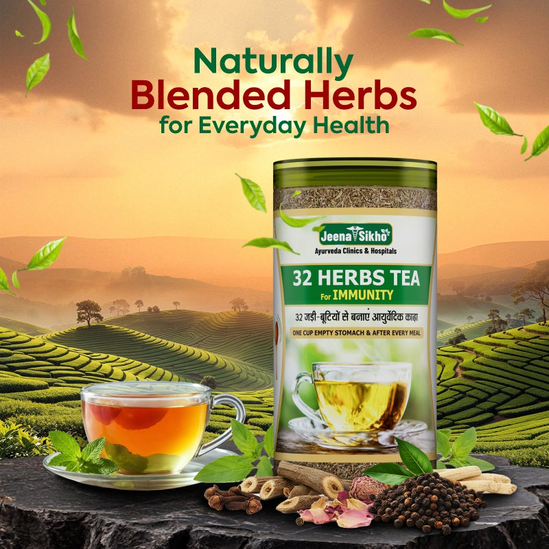 Lungs care with 32 herbs tea blend