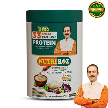 NutriRoz | 33 Herbs & Plant-Based Protein Blend | With Vitamins, Minerals & Antioxidants | Add to Atta for Nutritious Rotis | 500g
