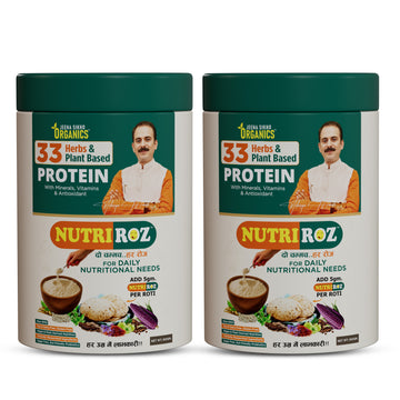 NutriRoz | 33 Herbs & Plant-Based Protein Blend | With Vitamins, Minerals & Antioxidants | Add to Atta for Nutritious Rotis | 500g