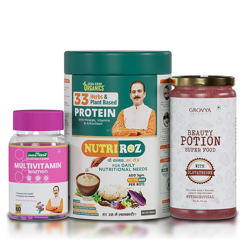 Daily Beauty & Nutrition Combo | NutriRoz & Multivitamin Women, Beauty Potion Super Food | For Skin Radiance, Daily Nutrition & Balanced Wellness Routine
