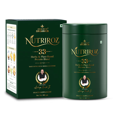 Nutriroz 33 | Plant-Based Protein & Herbal Nutrition Blend | With Chana, Soya, Oats, Giloy & Ashwagandha | Daily Nutrition Supplement, 500 g