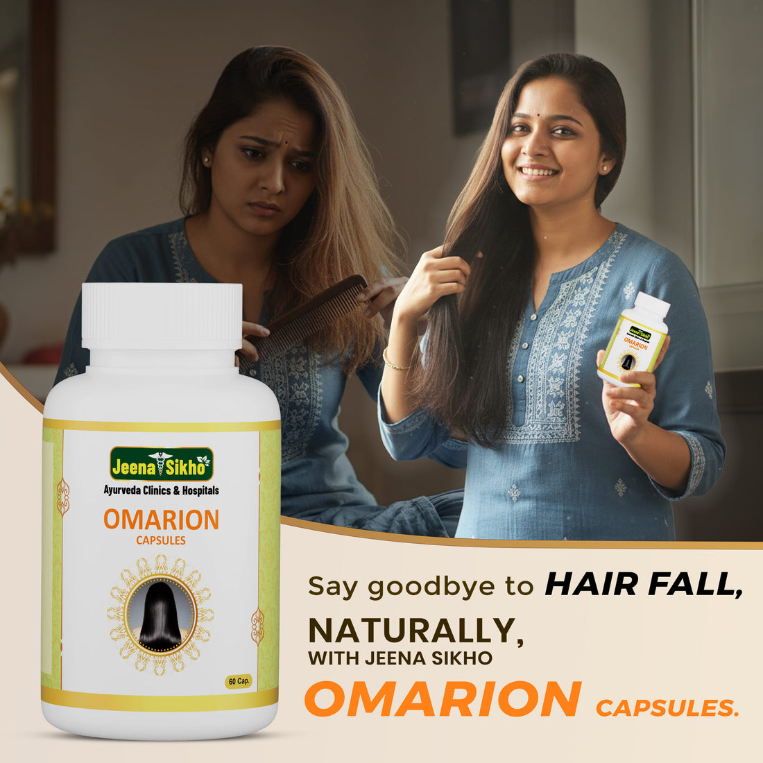 Omarion Capsules | Ayurvedic Hair Nourishment for Shine, Strength & Scalp Health