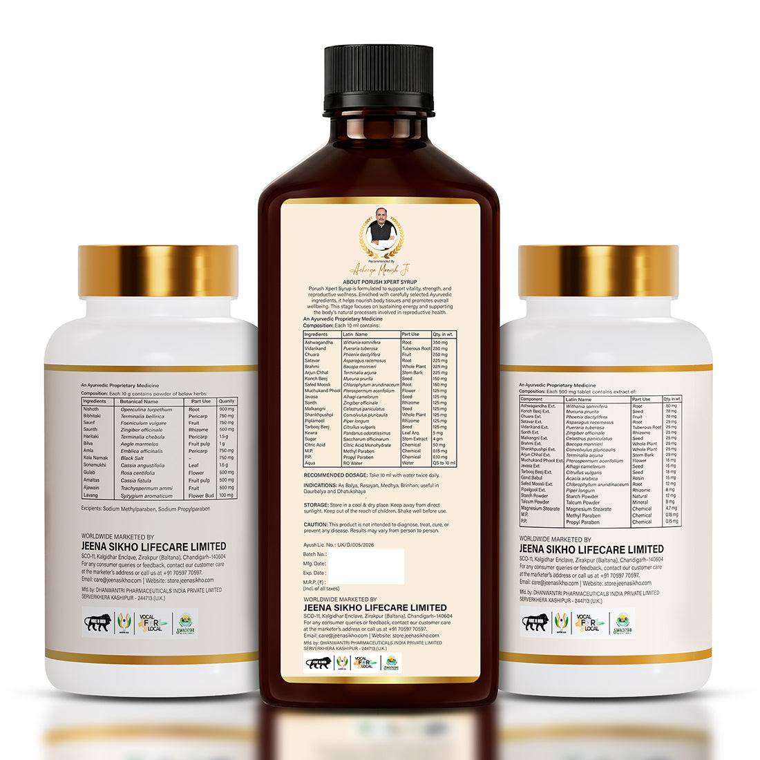 Dr. Paa Kit | Paurush Xpert Ayurvedic Men's Wellness Combo | Tablets, Granules & Syrup | Traditional Herbal Care for Men's Vitality & Reproductive Wellness