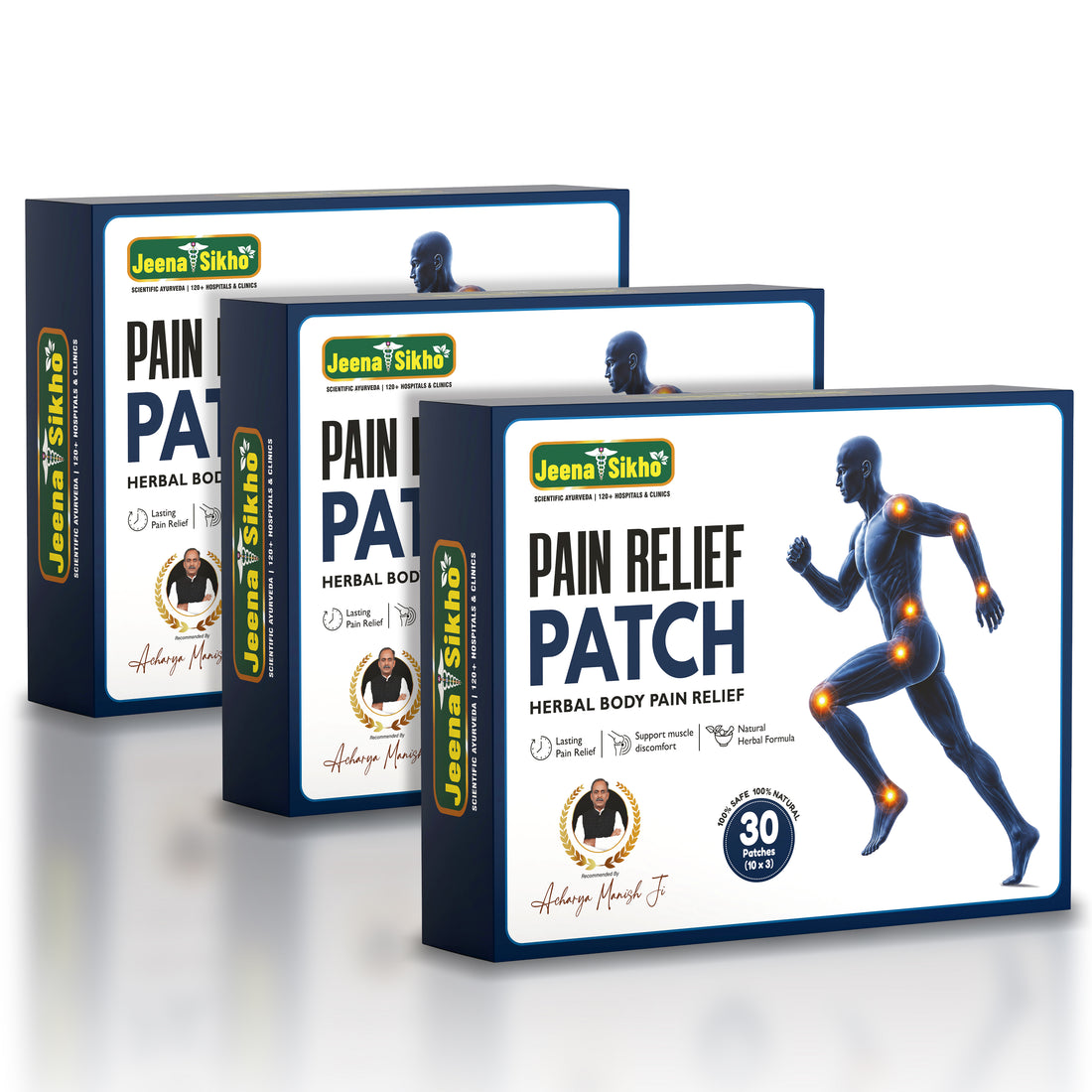 Jeena Sikho herbal pain relief patch triple pack of 30 patches