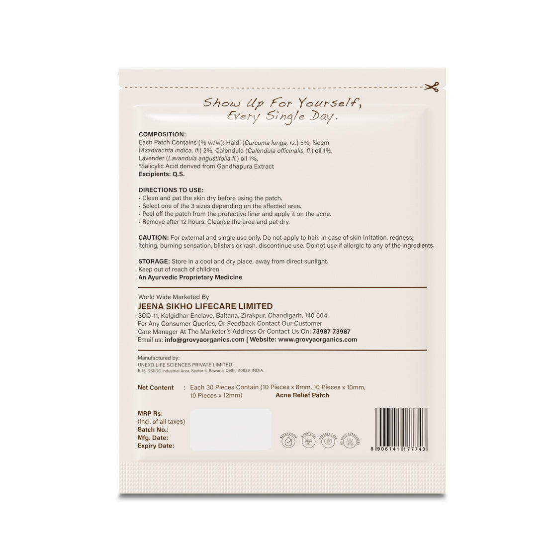 Pimple Patch | Hydrocolloid Acne Patch with Turmeric, Neem & Calendula | Salicylic Acid Acne Spot Patch for Face | Invisible Overnight Pimple Stickers, 30 Patches (8 mm, 10 mm & 12 mm)