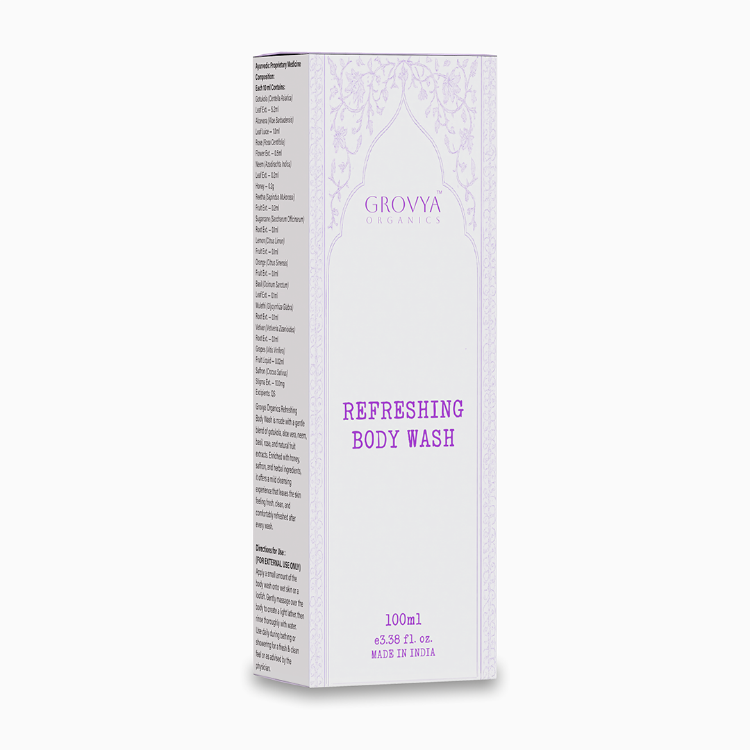 Body Wash | Ayurvedic Formula with Aloe Vera, Neem & Rose | Mild Daily Cleansing & Fresh Feel