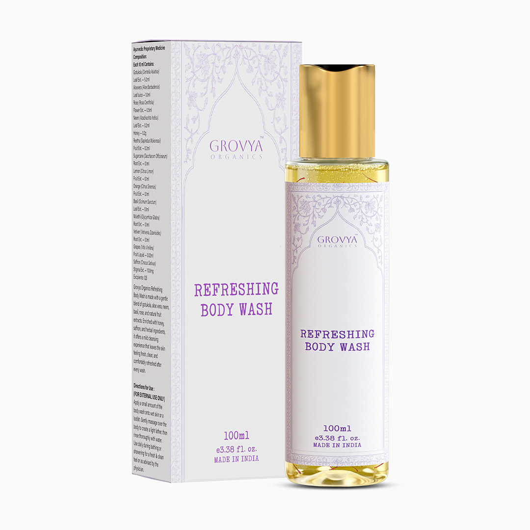 Body Wash | Ayurvedic Formula with Aloe Vera, Neem & Rose | Mild Daily Cleansing & Fresh Feel