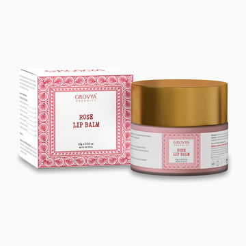 Rose Lip Balm | Ayurvedic Herbal Lip Care with Almond Oil, Kokum Butter & Rose Extract | Botanical Lip Balm with Pomegranate, Carrot & Sesame Oils | Daily Lip Care