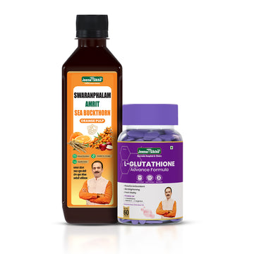 Jeena Sikho L-Glutathione and Sea Buckthorn Orange Combo for antioxidant support, skin wellness and daily nutritional care