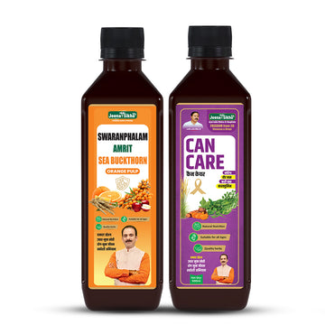 Cancer & Immunity Wellness Combo | Jeena Sikho Can Care Juice & Swaranfalam Amrit Sea Buckthorn Juice | Ayurvedic Wellness Support | 2-Product Set
