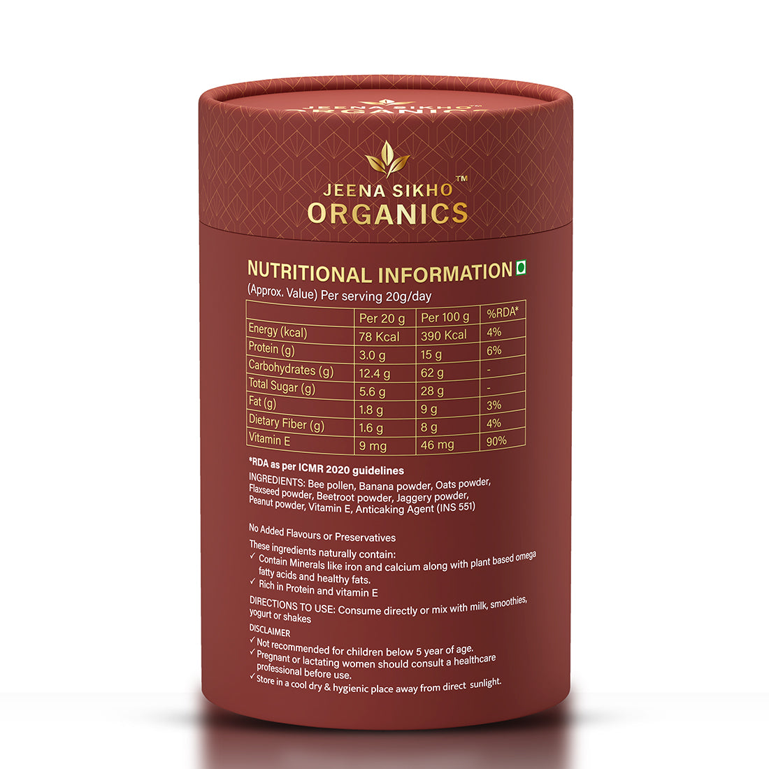 Nutriroz Superfood | Daily Nutrition Combination with Bee Pollen, Oats, Flaxseed & Vitamin E | Plant-Based Protein, Fiber & Healthy Fats | Easy Mix Nutrition Supplement, 300 g