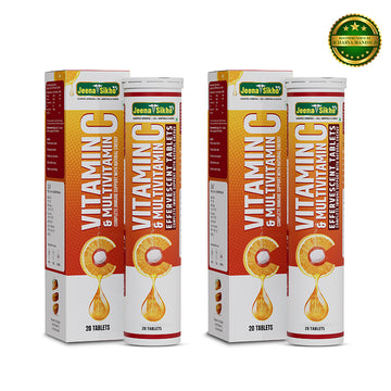 Vitamin C & Multivitamin Effervescent Tablets | Helps with Immunity, Skin Health & Daily Energy | Fizz Tablets for Easy Consumption