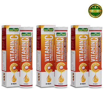 Vitamin C & Multivitamin Effervescent Tablets | Helps with Immunity, Skin Health & Daily Energy | Fizz Tablets for Easy Consumption