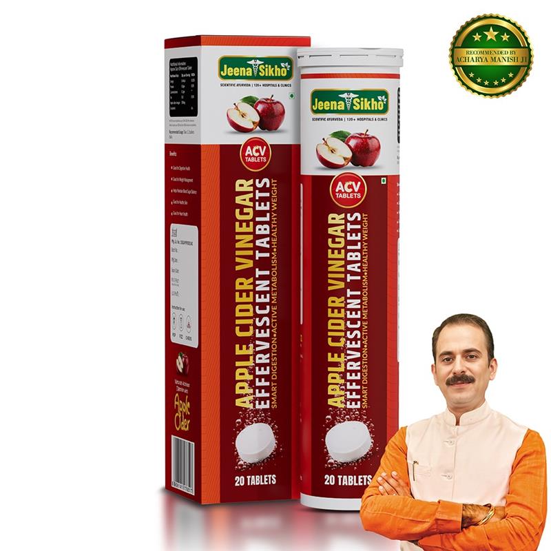 Apple Cider Vinegar Tablets by Jeena Sikho in effervescent format supporting digestion, metabolism and daily wellness