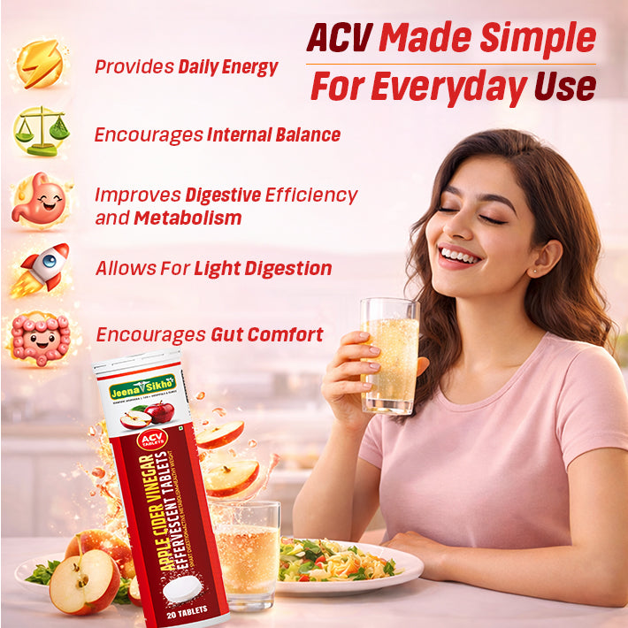 Apple Cider Vinegar Tablets benefits include digestion support, metabolism balance, gut comfort, daily energy and light digestion