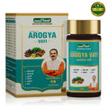Arogaya Vati Ayurvedic tablets for digestion and liver support with traditional herbal ingredients and a 60-tablet pack