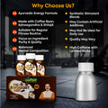 Ayurvedic Pre Workout Supplement with coffee bean, Ashwagandha and Shilajit for balanced herbal energy and fitness support
