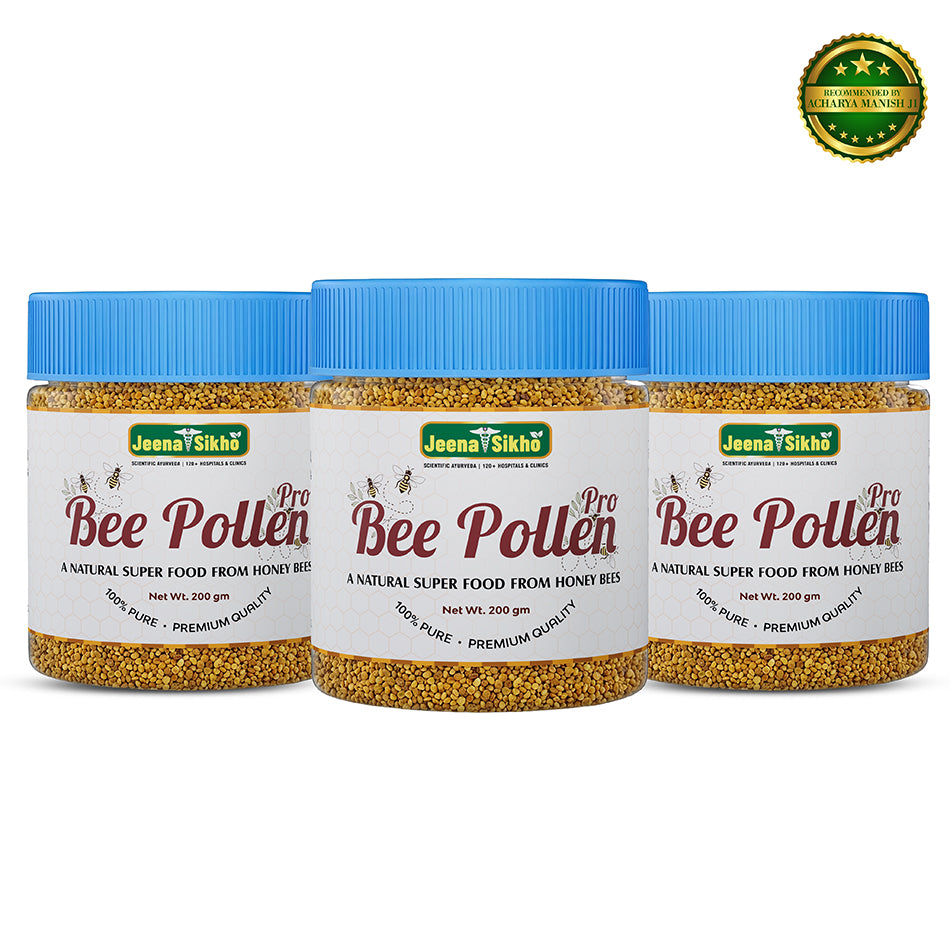 Bee Pollen Pro multi-pack jars featuring natural bee pollen superfood for daily nutrition, vitality and wellness support