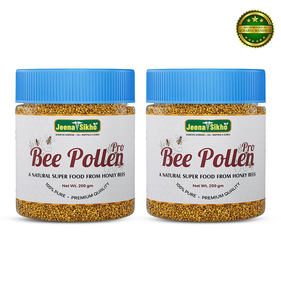 Bee Pollen Pro natural superfood jars from honey bees for daily nutrition, vitality and premium quality wellness support
