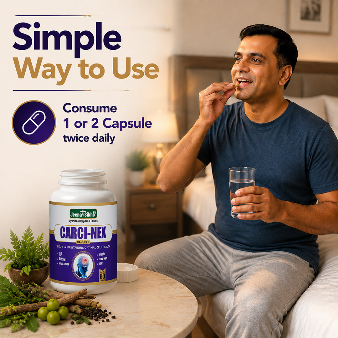 Carci-Nex supports cancer treatment with an Ayurvedic herbal formula for immunity, daily vitality, and overall wellness alongside medical care