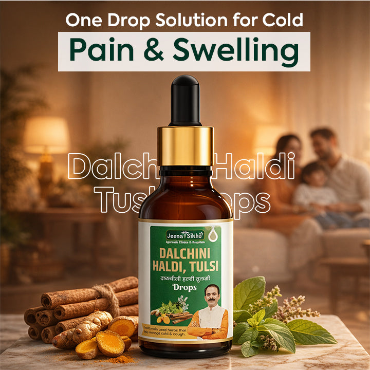 Dalchini Haldi Tulsi Drops | Ayurvedic Support for Cough, Cold, Immunity & Seasonal Wellness