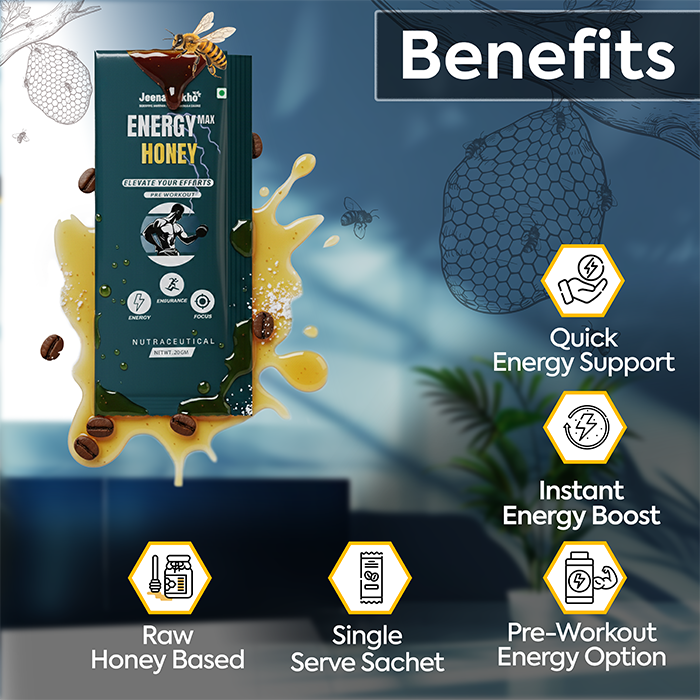 Energy Max Honey benefits include quick energy, instant energy boost, pre-workout support and single-serve convenience