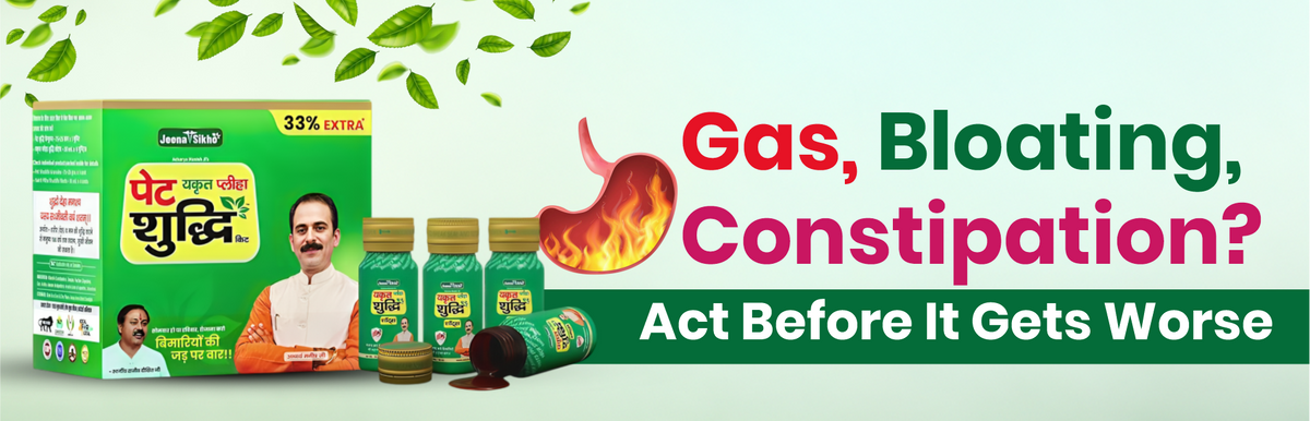 Ayurvedic medicine for gas, bloating and constipation - jeena sikho store Pet Yakrit Pleeha Shuddhi Kit banner home page
