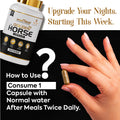 Golden Horse Capsules usage guide showing 1 capsule with normal water after meals twice daily for men's wellness support