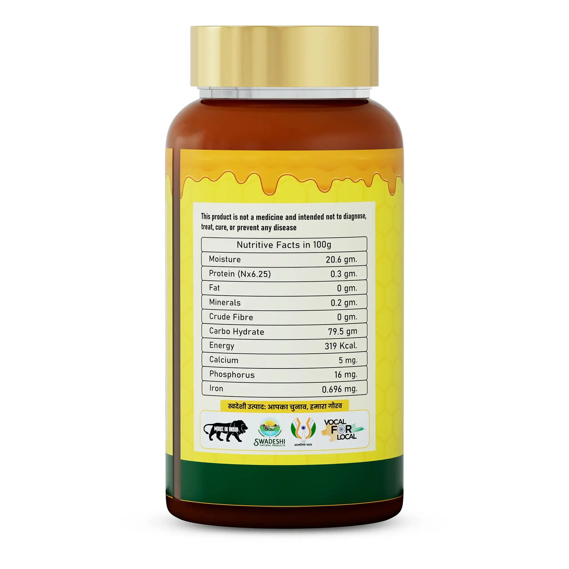 ingredients mentions on honey container