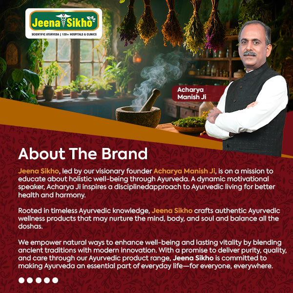 Jeena Sikho brand story featuring Acharya Manish Ji, Ayurvedic traditions, authentic wellness products and holistic living