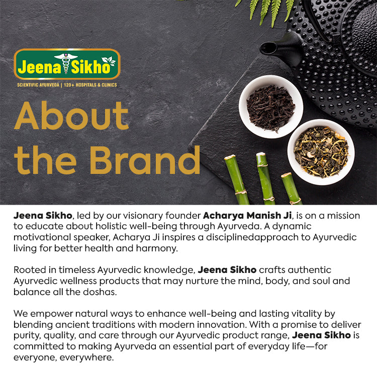 Jeena Sikho Ayurvedic wellness philosophy featuring herbal traditions, holistic living and the brand's commitment to natural care