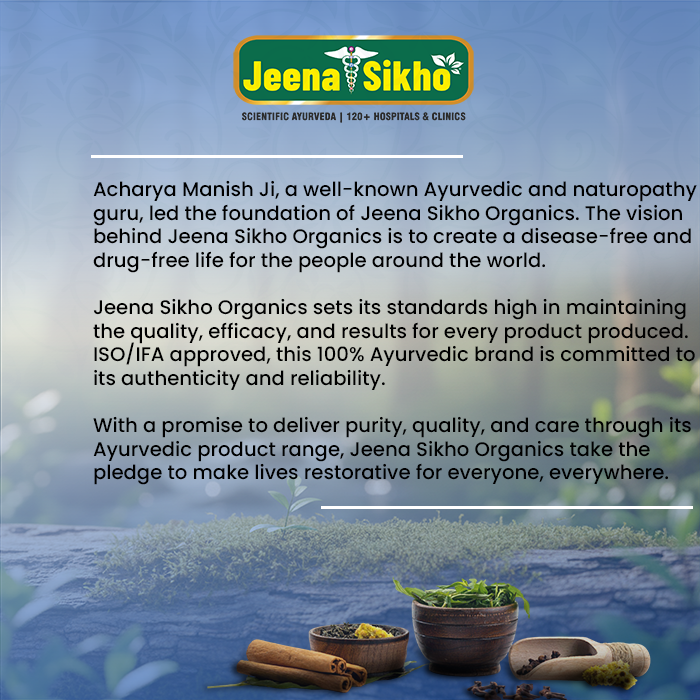 Jeena Sikho Organics story highlighting Ayurvedic vision, natural wellness philosophy, product quality and holistic health approach