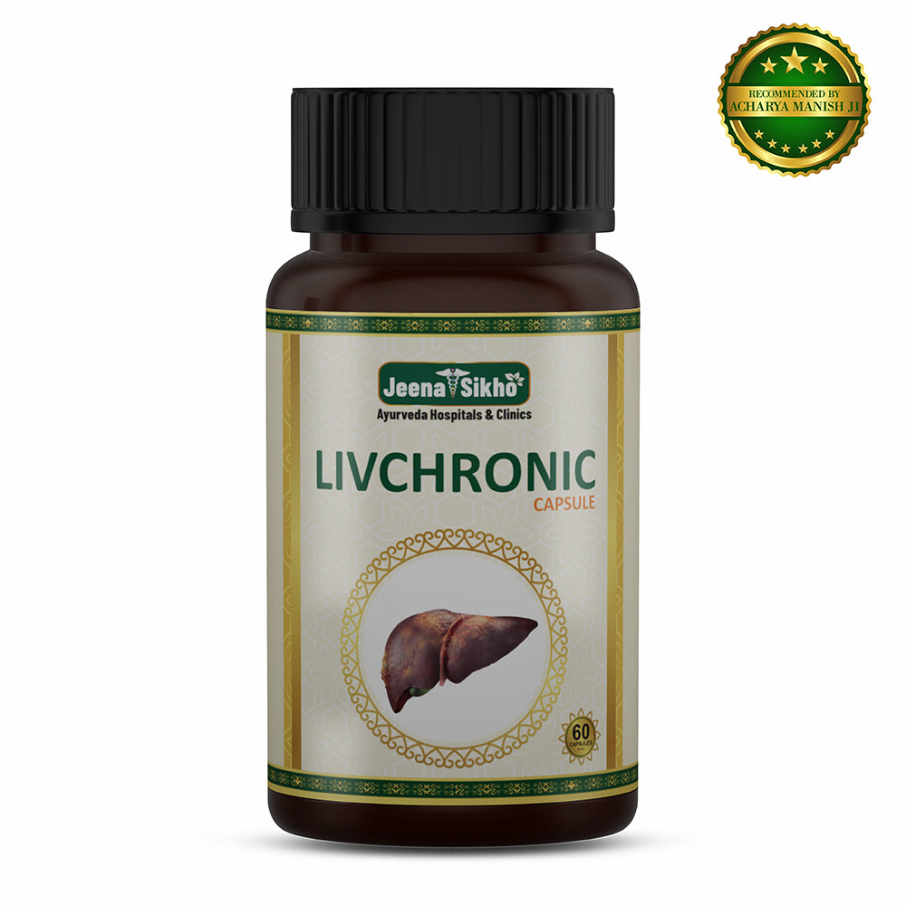 Livchronic Ayurvedic Liver Support Capsules for daily liver health, wellness care and herbal support for digestion and metabolism