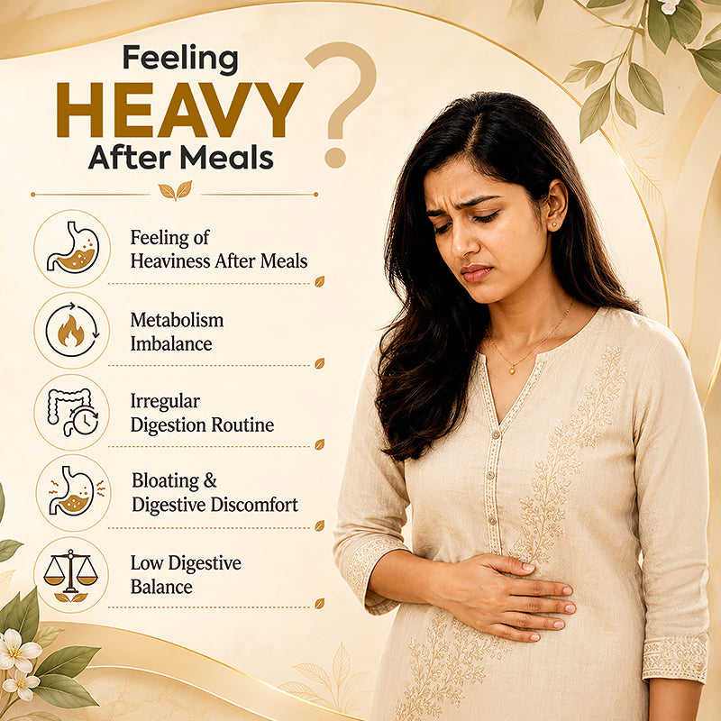 Liver Support Capsules banner showing heaviness after meals, bloating, digestion imbalance and everyday digestive discomfort