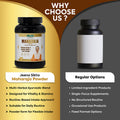 Maharaja Powder Ayurvedic energy booster comparison showing multi-herbal blend, vitality support, daily routine and flexible intake