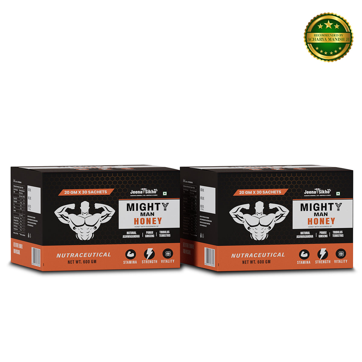 Mighty Man Honey male vitality support with Ashwagandha, Panax Ginseng and Tribulus for stamina, strength and vitality