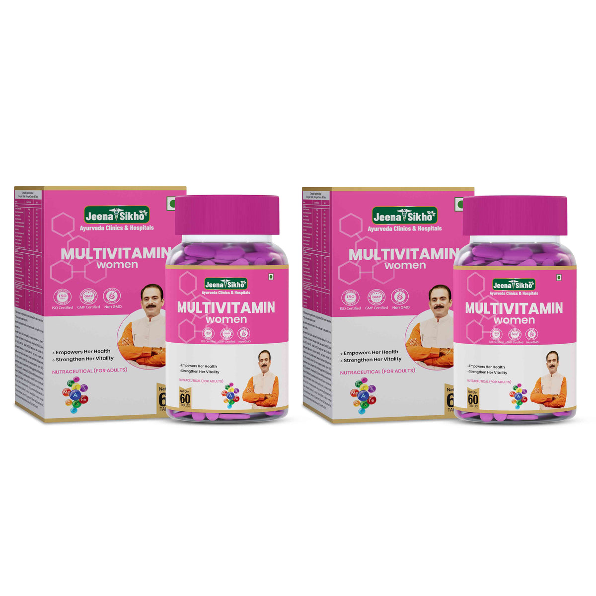 Multivitamin tablet combo pack for daily nutrition and wellness