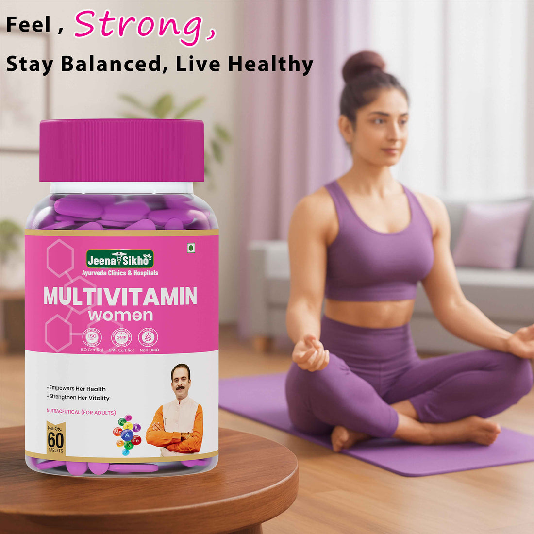 Multivitamin tablet for women with essential daily nutrients