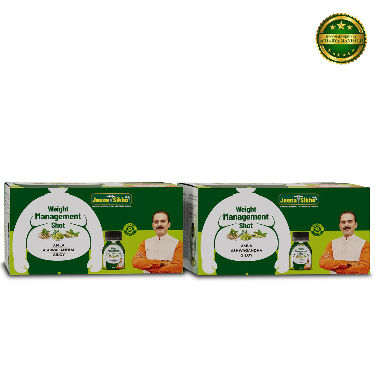 Weight Management Shot for natural weight loss support with Amla, Ashwagandha and Giloy in an Ayurvedic wellness formula