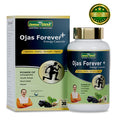 Ojas Forever Energy Capsules with Ashwagandha, Shilajit, Musli and Arjuna for energy, stamina, strength and vitality support.