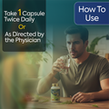 Ojas Forever+ Energy Capsules usage guide showing 1 capsule twice daily or as directed by a physician for energy support