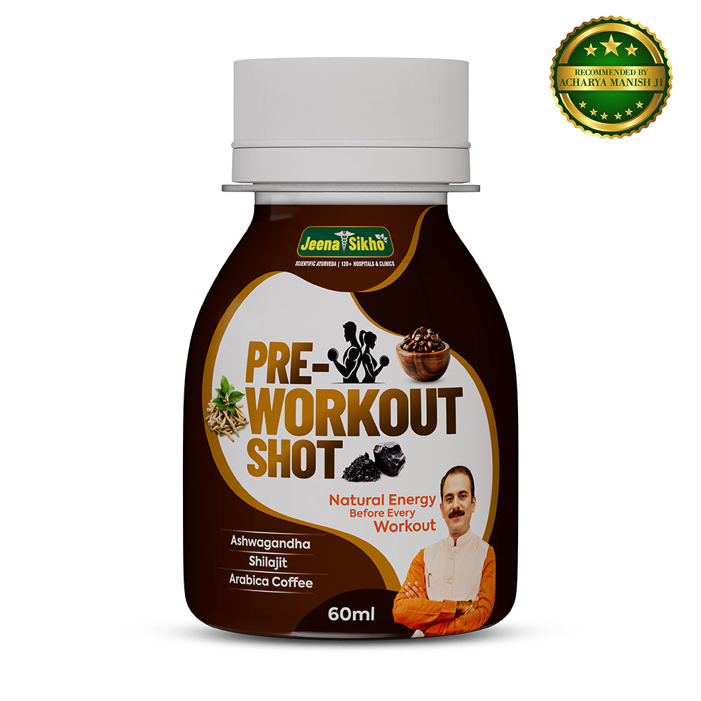 Pre Workout Supplement with Ashwagandha, Shilajit and Arabica Coffee for natural energy before every workout