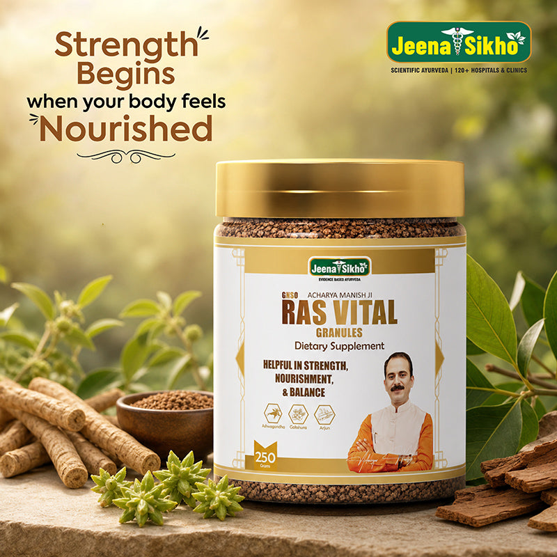 Ras Vital Granules Ayurvedic energy booster supporting strength, nourishment, balance and daily vitality with herbal ingredients