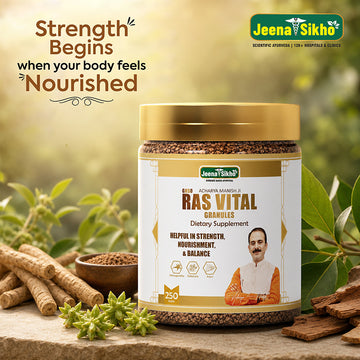 Ras Vital Granules Ayurvedic energy booster supporting strength, nourishment, balance and daily vitality with herbal ingredients