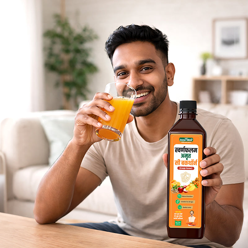 Men drinking Sea Buckthorn Juice