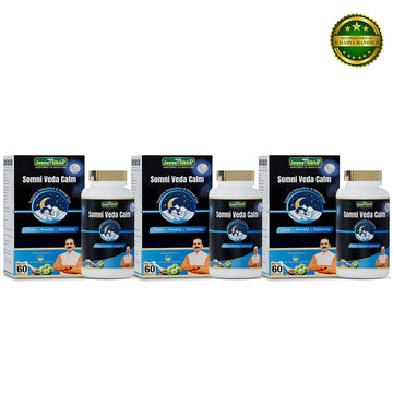 Somni Veda Calm Capsules multi-pack with herbal relaxation formula for restful sleep, mental peace and daily wellness support