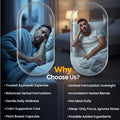 Somni Veda Calm Capsules comparison showing Ayurvedic expertise, balanced herbal formulation, calm support and plant-based capsules